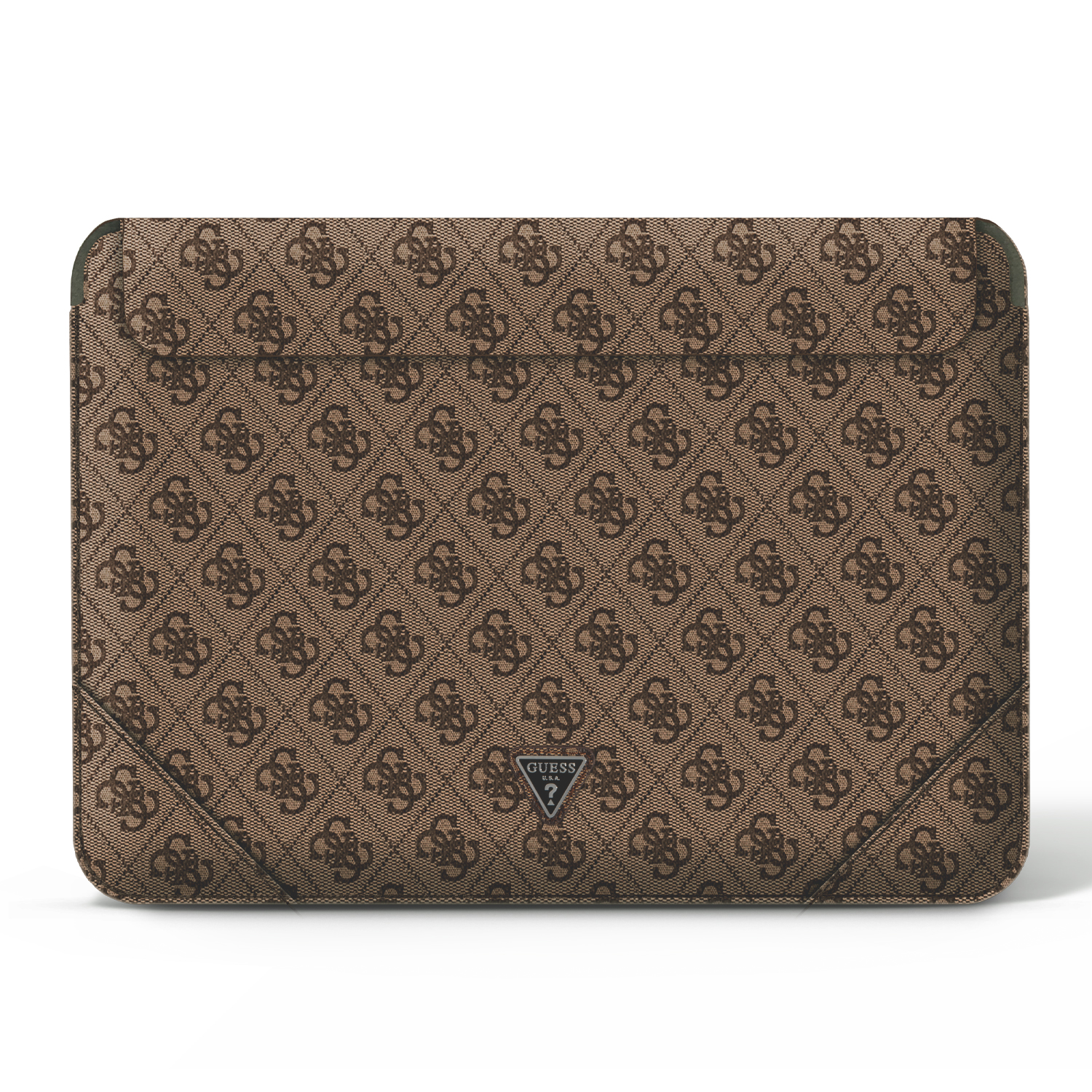 variatie Guess 4G PU Triangle Logo Laptop sleeve 16 inch – Bruin