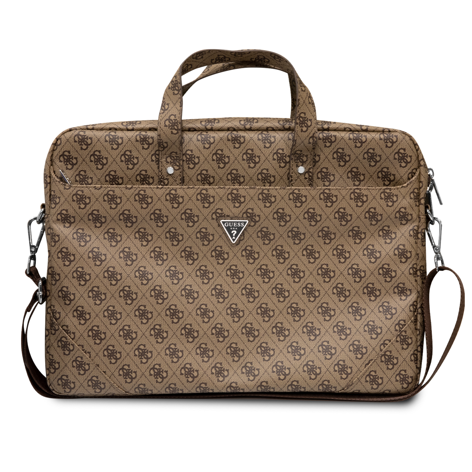 variatie Guess 4G PU Triangle Logo Laptoptas 15 tot en met 16 inch – Bruin