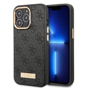 Pittig subtiel hobby Guess PU 4G Apple Magnetisch telefoonhoesje iPhone 13 Pro - Zwart