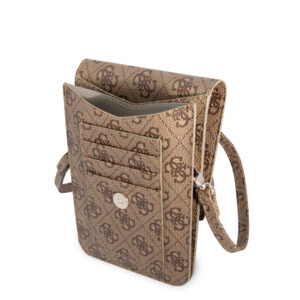 Guess PU 4G Triangle Universele telefoonhoes - Bruin 4
