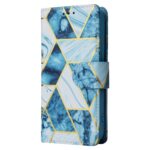 Marmer bookcase iPhone 14 Plus hoesje - Blauw - 1