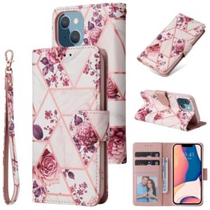 Marmer bookcase iPhone 14 Plus hoesje – Rosegoud