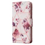 Marmer bookcase iPhone 14 Plus hoesje – Rosegoud - 1