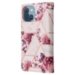 Marmer bookcase iPhone 14 Plus hoesje – Rosegoud - 2