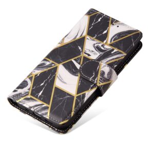 Marmer bookcase iPhone 14 hoesje - Zwart 4