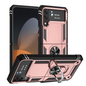 Samsung Galaxy Z Flip 4 Ringhouder Hoesje - Rosegoud 1