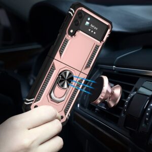 Samsung Galaxy Z Flip 4 Ringhouder Hoesje - Rosegoud 4