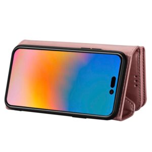 iPhone 14 Pro Fashion wallet hoesje cross body - Roségoud 4