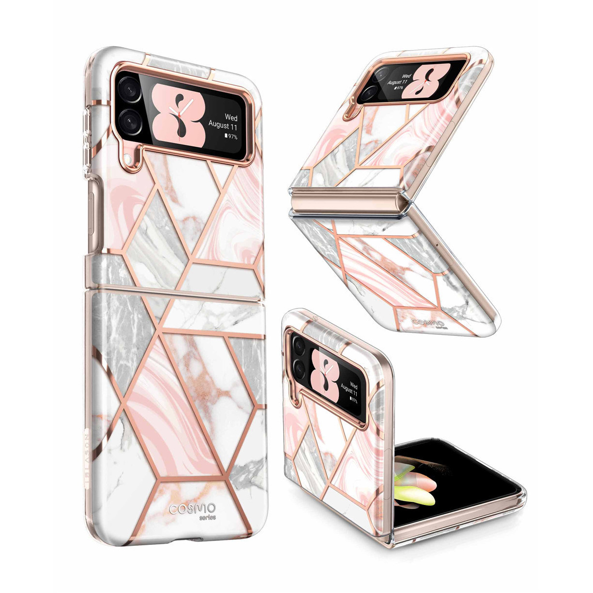 variatie COSMO Samsung Galaxy Z Flip 4 Hoesje – Marble