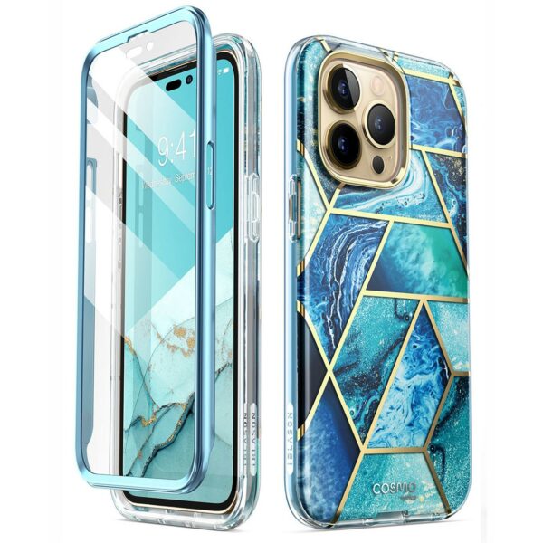 Cosmo 360 Backcase met Screenprotector iPhone 14 Pro - Ocean 1