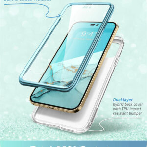 Cosmo 360 Backcase met Screenprotector iPhone 14 Pro - Ocean 2