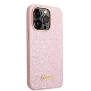 Guess Glitter Flakes iPhone 14 Pro Max hoesje - Roze 4