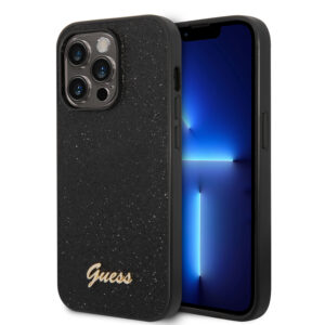 Guess Glitter Flakes iPhone 14 Pro Max hoesje - Zwart 1