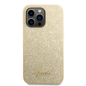 Guess Glitter Flakes iPhone 14 Pro hoesje - Goud 3