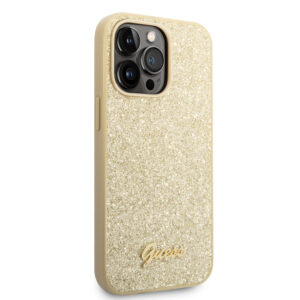 Guess Glitter Flakes iPhone 14 Pro hoesje - Goud 4