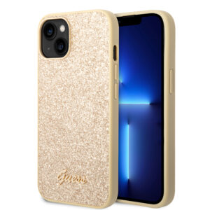 Guess Glitter Flakes iPhone 14 en iPhone 13 hoesje - Goud 1