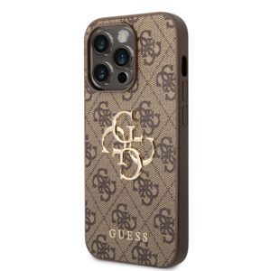 Guess Golden Logo iPhone 14 Pro Max Hoesje - Bruin 2