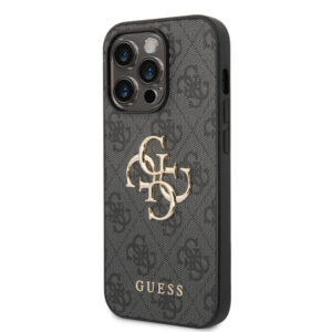 Guess Golden Logo iPhone 14 Pro Max Hoesje - Grijs 2