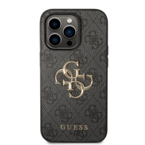 Guess Golden Logo iPhone 14 Pro Max Hoesje - Grijs 3