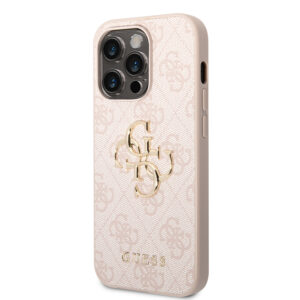 Guess Golden Logo iPhone 14 Pro Max Hoesje - Roze 2