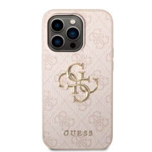 Guess Golden Logo iPhone 14 Pro Max Hoesje - Roze 3