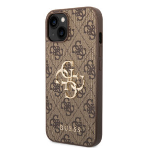 Guess Golden Logo iPhone 14 en iPhone 13 Hoesje - Bruin 2