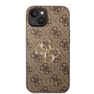 Guess Golden Logo iPhone 14 en iPhone 13 Hoesje - Bruin 3