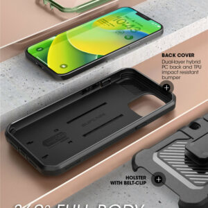 Supcase 360 Backcase hoesje met screenprotector iPhone 14 - Groen4