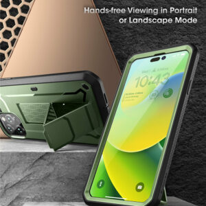 Supcase 360 Backcase hoesje met screenprotector iPhone 14 Pro Max - Groen 3