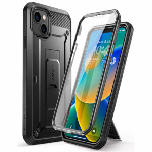 Supcase 360 Backcase hoesje met screenprotector iPhone 14 Plus – Zwart