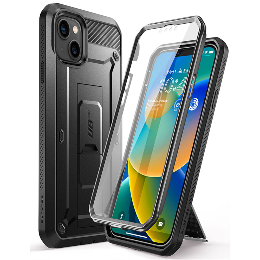 variatie Supcase 360 Backcase hoesje met screenprotector iPhone 14 Plus – Zwart