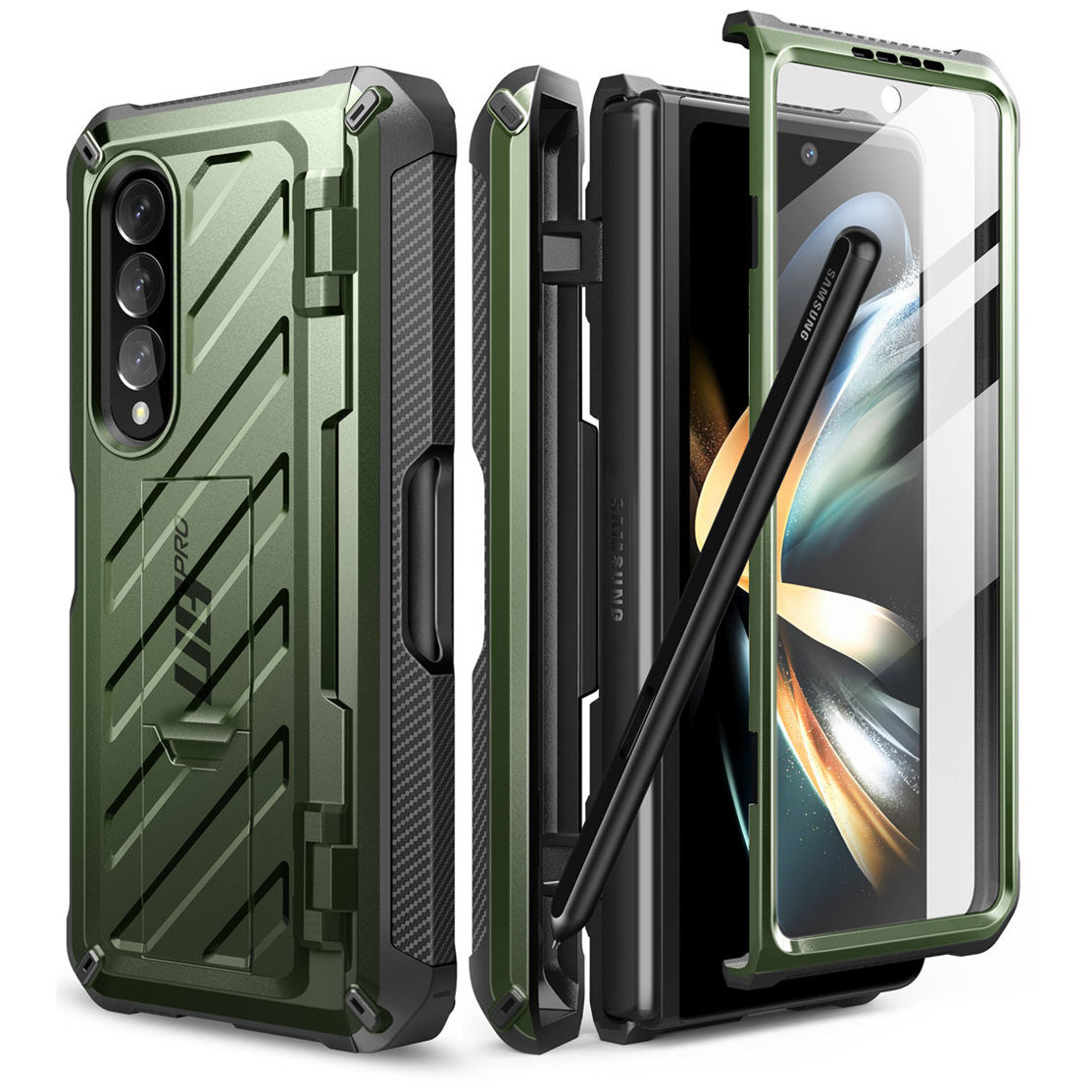 variatie Supcase 360 Backcase met screenprotector Samsung Z Fold 4 – Groen