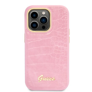 Guess PU Backcover iPhone 14 Pro Max hoesje - Roze Croco 3