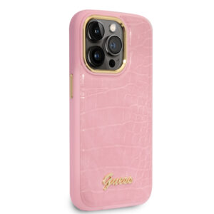 Guess PU Backcover iPhone 14 Pro Max hoesje - Roze Croco