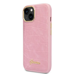 Guess PU Backcover iPhone 14 hoesje - Roze Croco 2