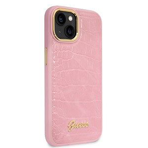 Guess PU Backcover iPhone 14 hoesje - Roze Croco 4