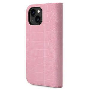 Guess PU Bookcase iPhone 14 hoesje - Roze Croco v4