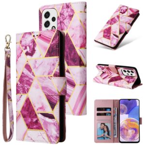 Marmer bookcase Samsung Galaxy A23 hoesje – Paars