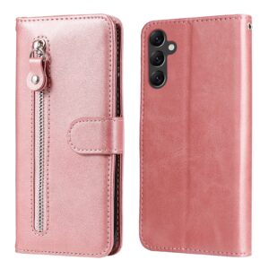 Boekmodel hoesje met rits Samsung A14 – Rosegoud