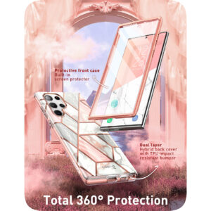 Cosmo 360 hoesje met screenprotector Samsung S23 Ultra - Marmer 3