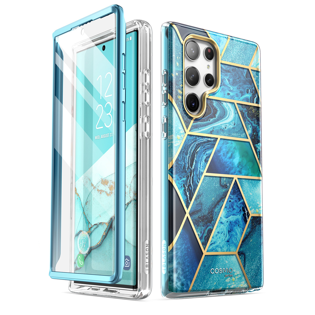 Cosmo 360 hoesje met screenprotector Samsung S23 Ultra - Ocean 1