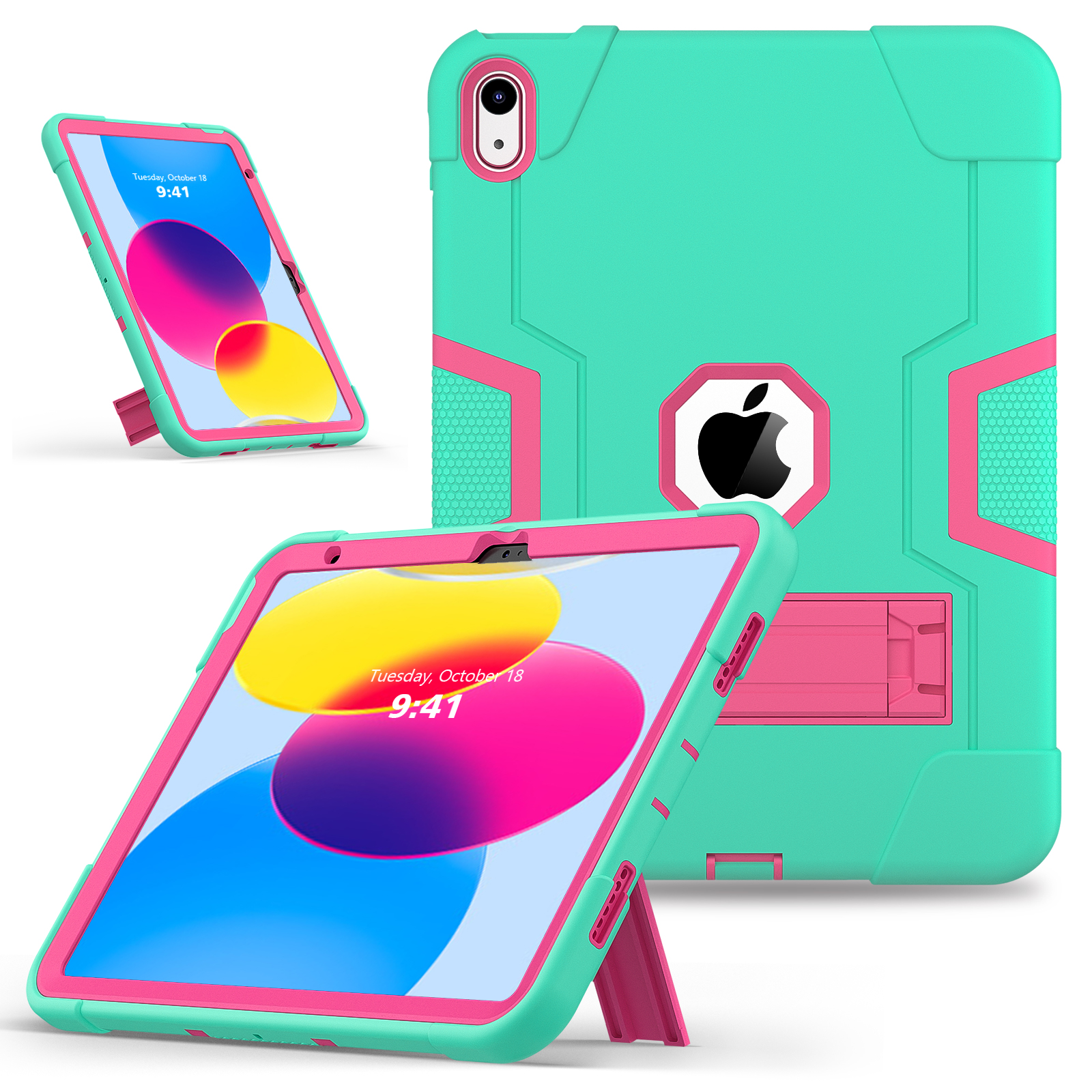 Shockproof Standcase hoes iPad 10 - 10.9 inch - Aqua 1