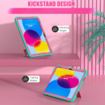 Shockproof Standcase hoes iPad 11 en iPad 10 – 10.9 inch – Aqua - 5