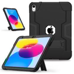 Shockproof Standcase hoes iPad 11 en iPad 10 - 10.9 inch - Zwart