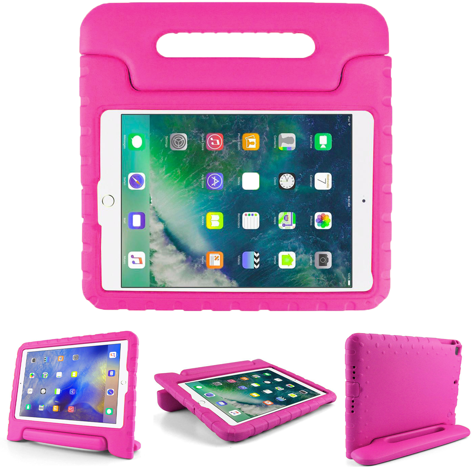 variatie Solidenz EVA iPad Hoes voor kids – iPad 2018 / 2017 / Air 1 / Air 2 – 9.7 inch – Roze