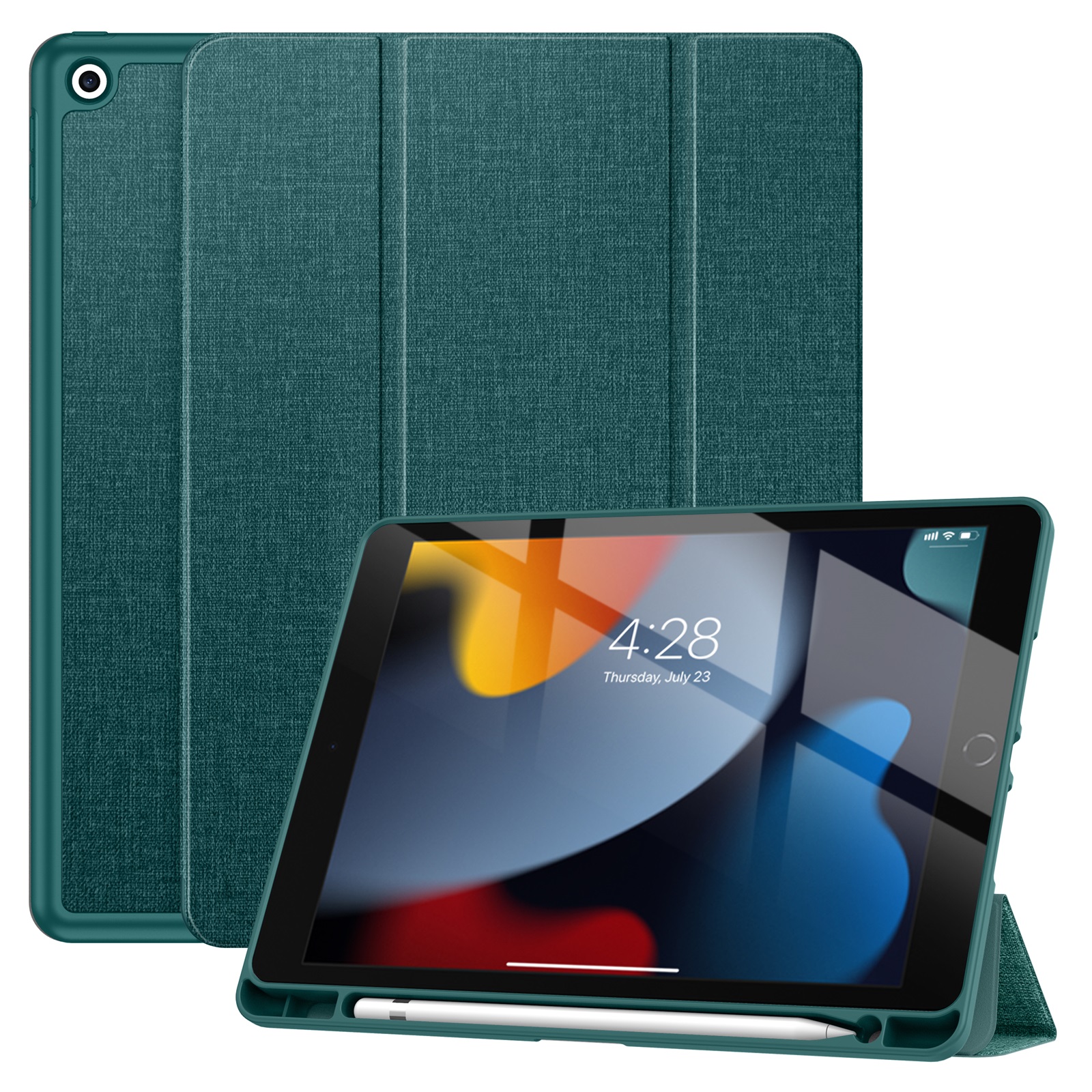 variatie Solidenz TriFold Hoes iPad 9 / iPad 8 / iPad 7 – 10.2 inch – Groenblauw