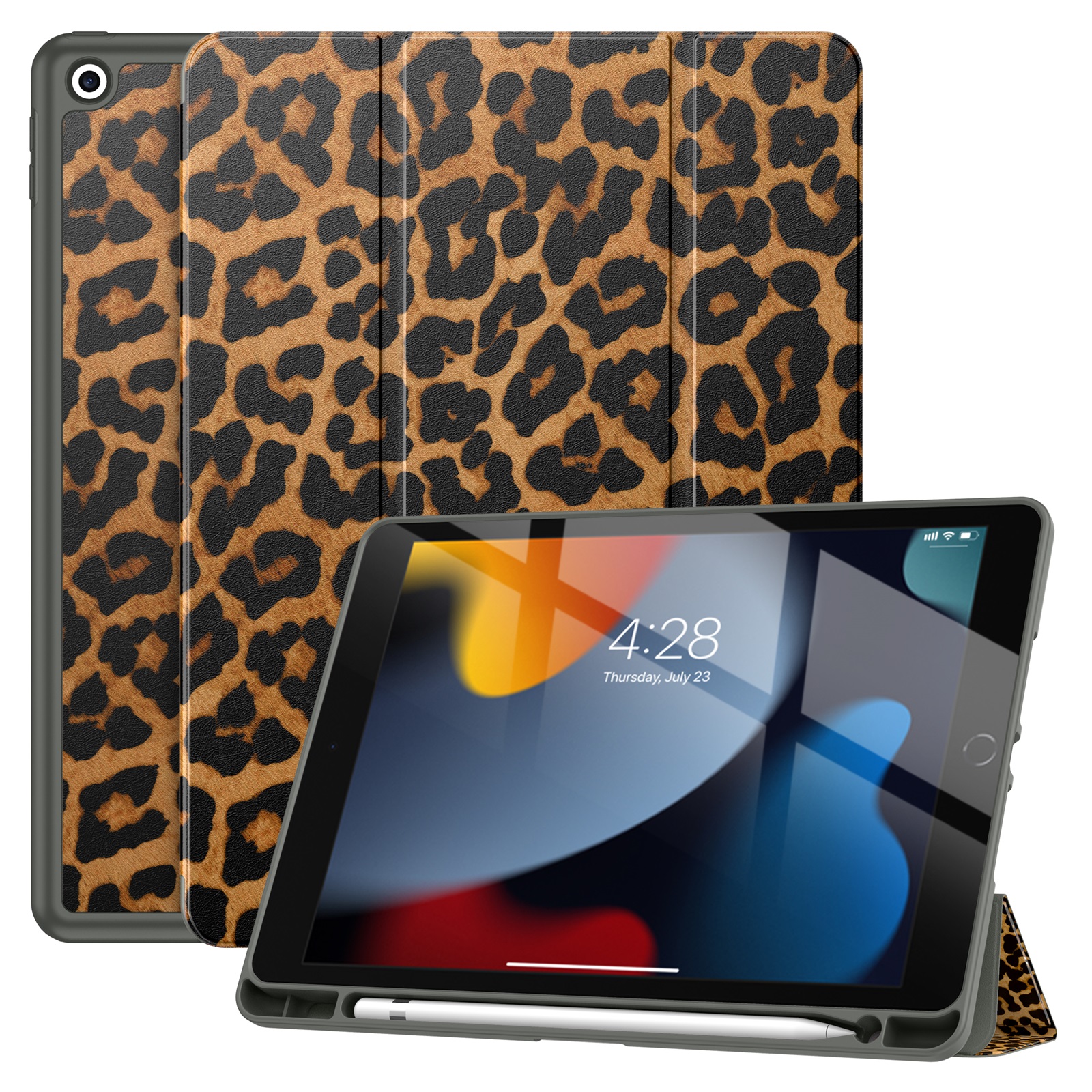 variatie Solidenz TriFold Hoes iPad 9 / iPad 8 / iPad 7 – 10.2 inch – Luipaard