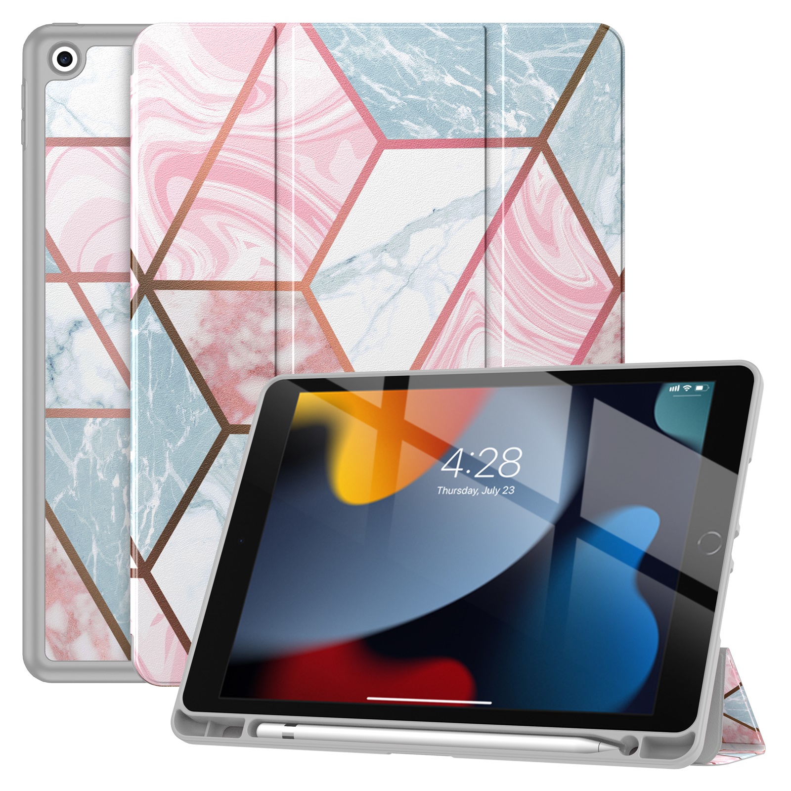 variatie Solidenz TriFold Hoes iPad 9 / iPad 8 / iPad 7 – 10.2 inch – Marmer