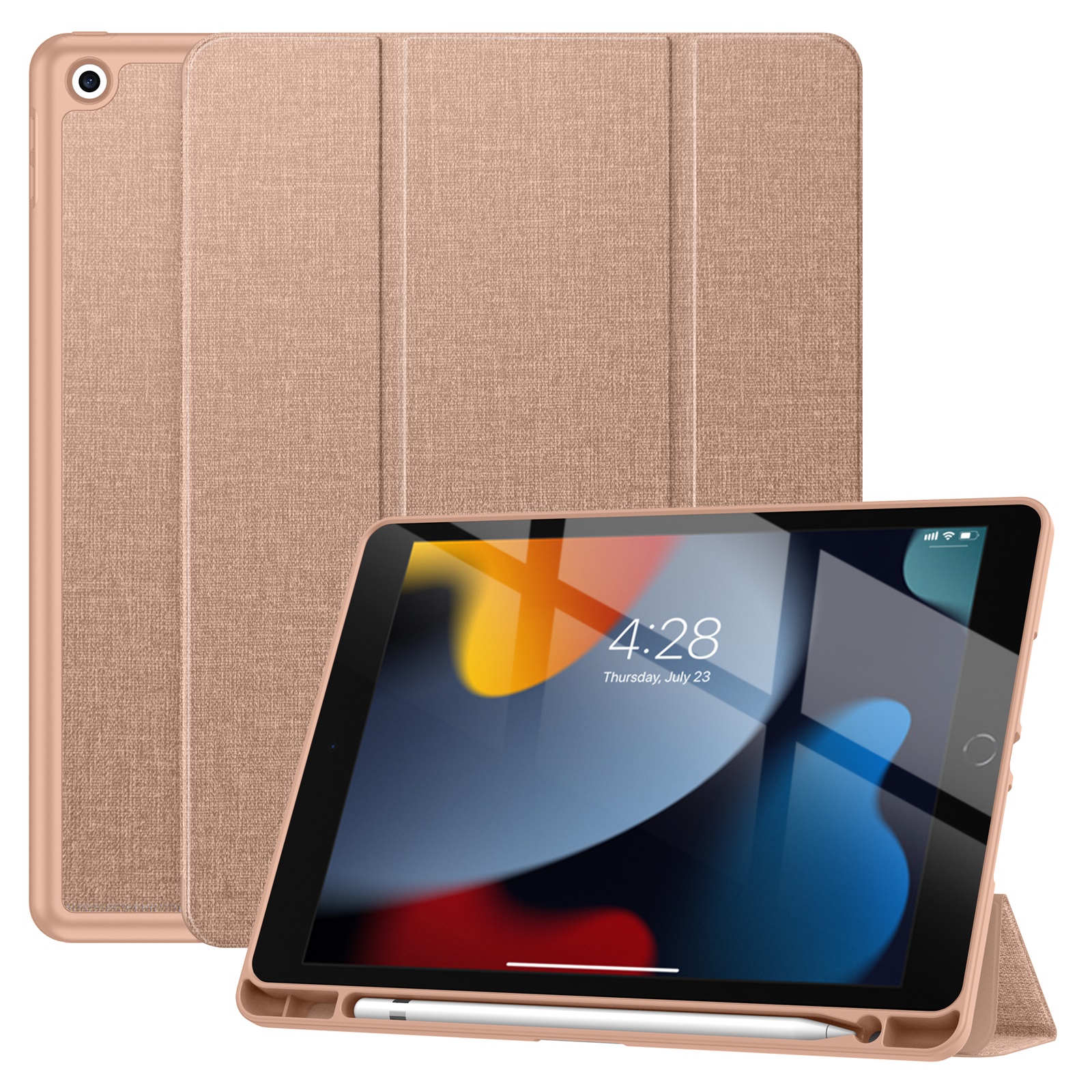 variatie Solidenz TriFold Hoes iPad 9 / iPad 8 / iPad 7 – 10.2 inch – Roségoud