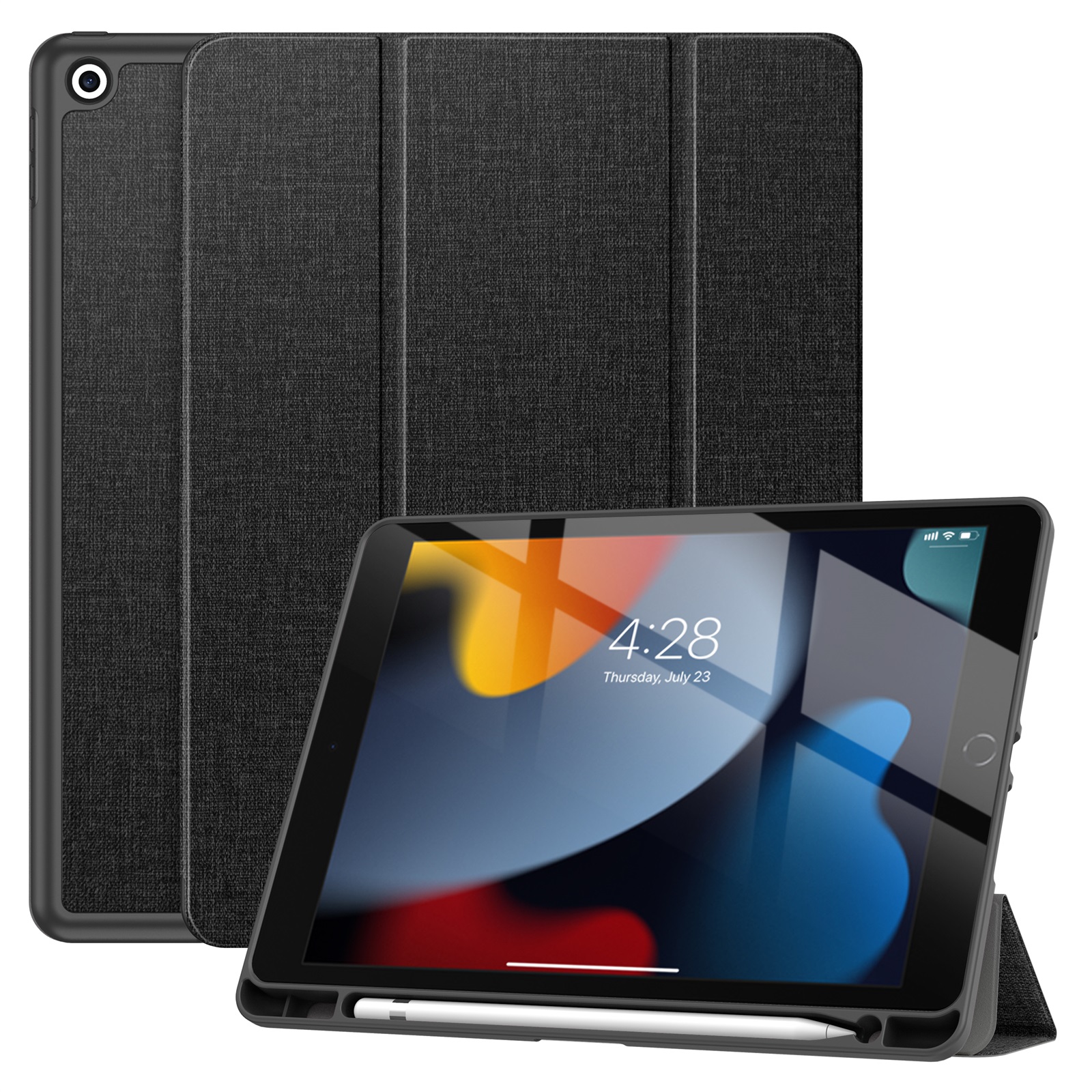Solidenz TriFold Hoes iPad 9 iPad 8 iPad 7 - 10.2 inch - Zwart 1